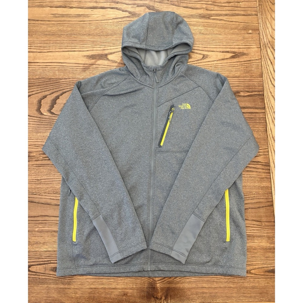 The North Face Men's XXL Grey/Yellow Canyonlands Full Zip Hoodie Sweatshirt